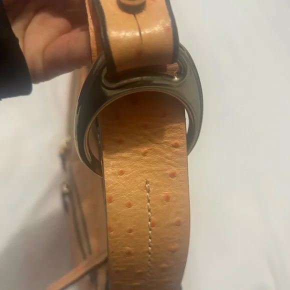 Dooney & Bourke Tan Ostrich-Embossed Shoulder Bag - Picture 14 of 15